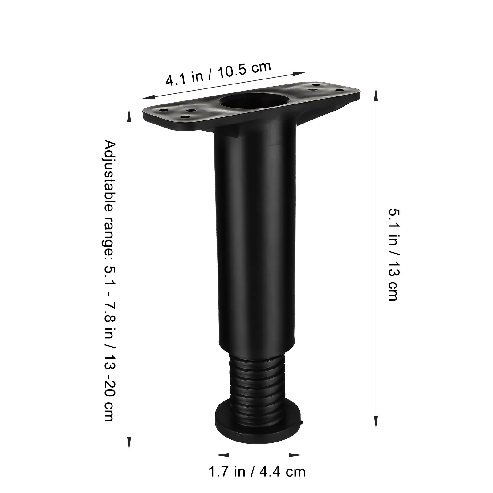 Bed frame center support leg for household beds to protect bed frame with adjustable height, plastic-steel, 2 pcs