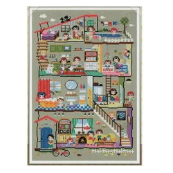 G40 Stich Cross Stitch Kits Craft Packages 100% Cotton Fabric Floss Counted New Designs Needlework Embroidery Cross-Stitching