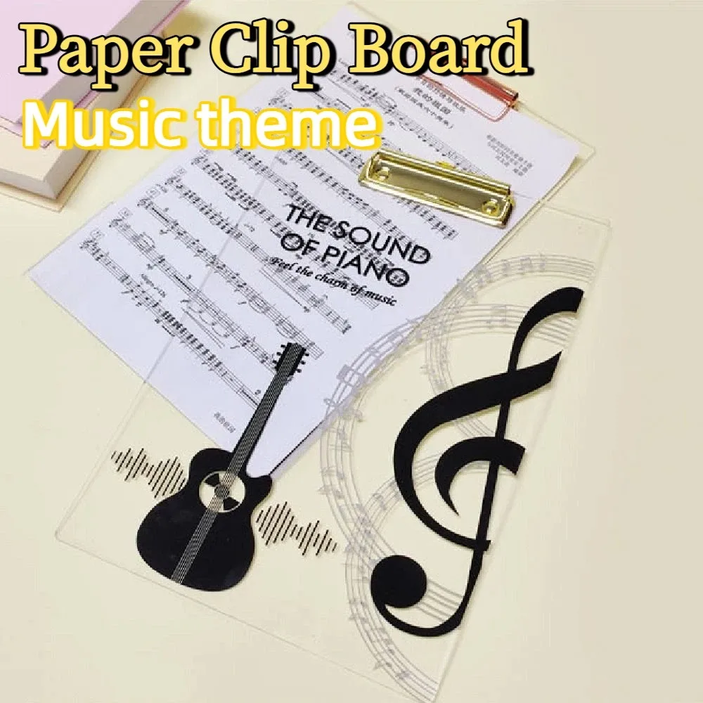 Portadocumenti A4 Ultra-Liscio con Tema Musicale, Cartella Creativa Rinforzata, Porta Documenti Trasparente e Portatile, Porta Biglietti