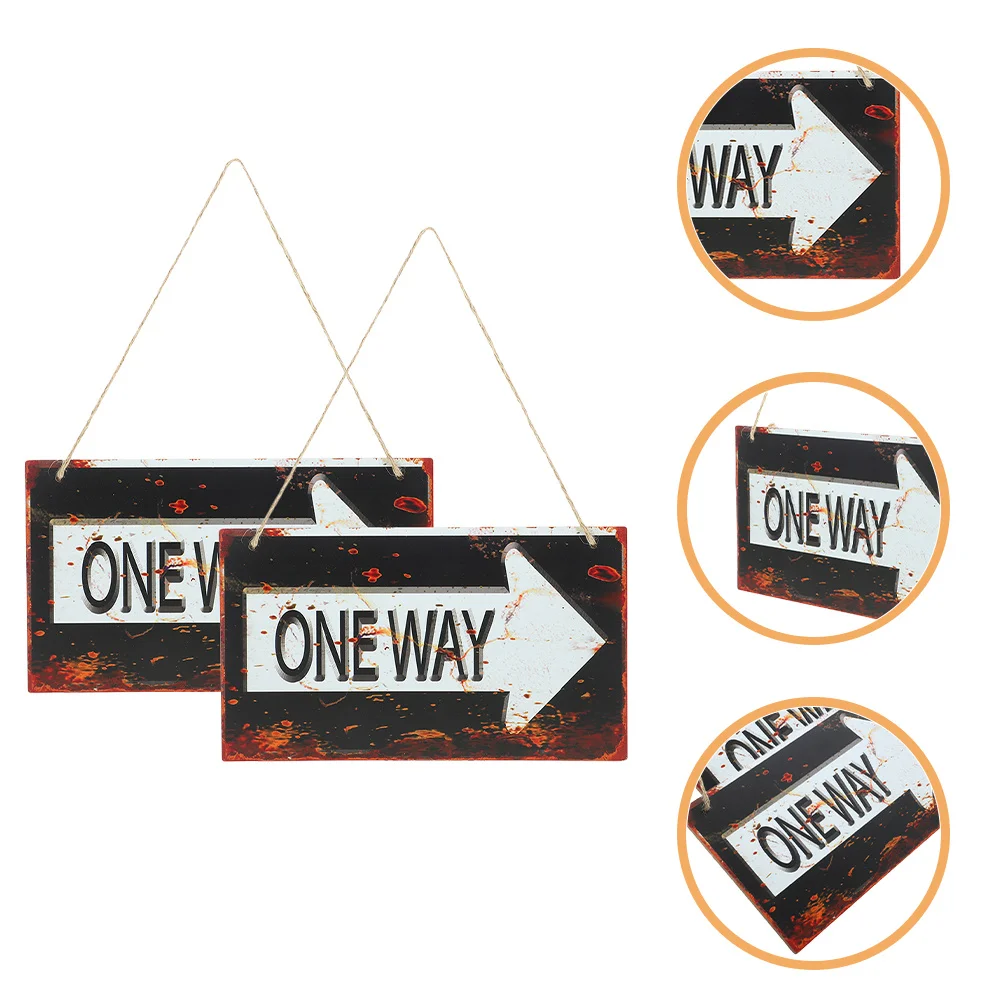 

2pcs Wooden Wall Hanging Sign Rustic One Way Plaque Decor For Kitchen Living Room Indoor Wall Art Decoration Home Supplies