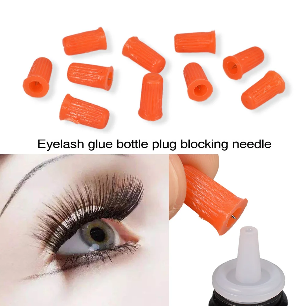 

100Pcs Eyelash Glue Bottle Plugs Rust Proof Blocking Needles Unclog Tool Precision Applicator Eyelash Extensions