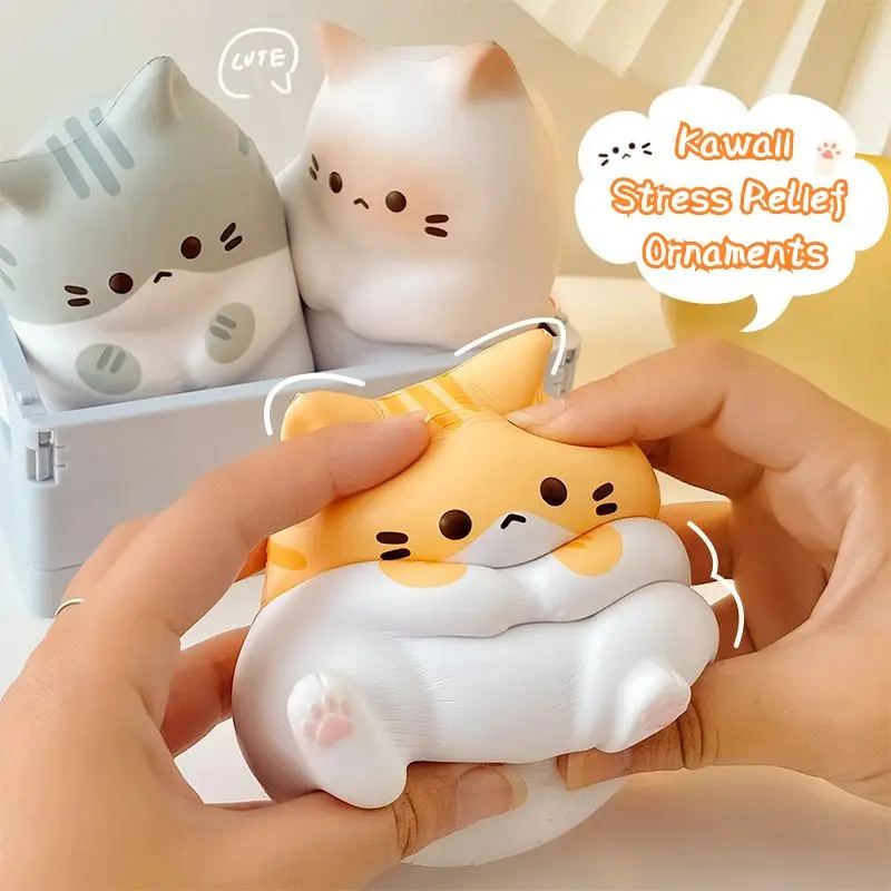 

Kawaii Cat Stress Relief Squishy Toy PU Slow Rising Squeeze Antistress Ball Cartoon Table Ornaments Birthday Gift For Girls