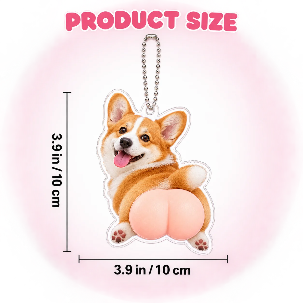 Custom Photo Squishy Butt Acrylic Keychain Funny Gift Personalized Pendant Backpack Charm Car Keychain Birthday Party Decor