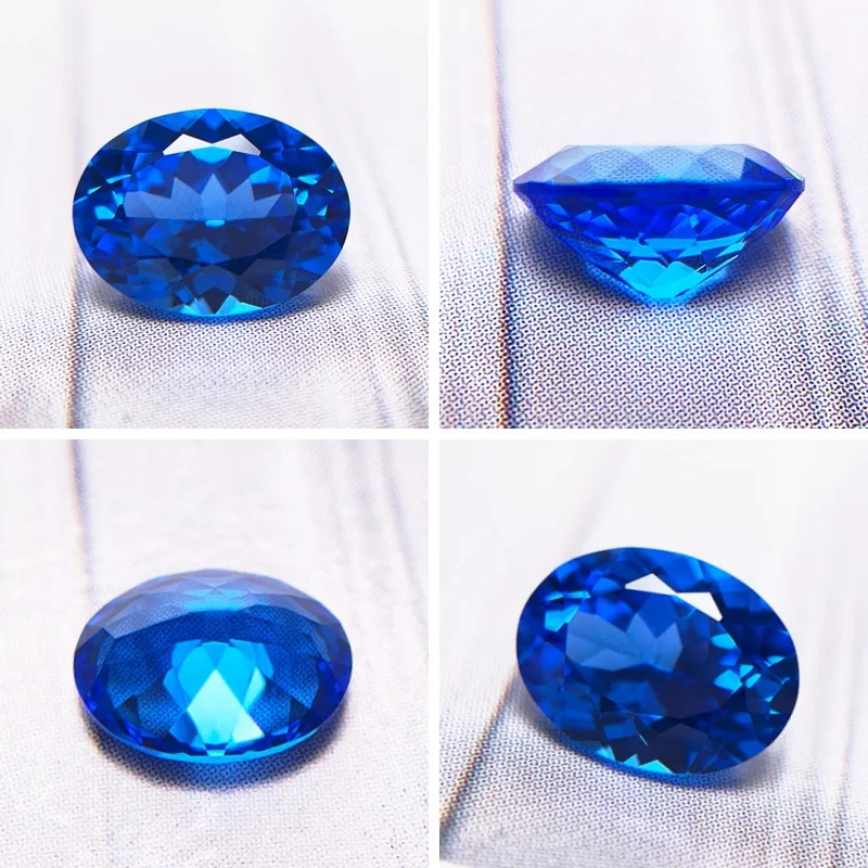 Lab Grown Cobalt Spine Oval Cut Blue Demon Color DIY Charms Jewelry Making Ring Necklace Earrings Main Materials Certificate