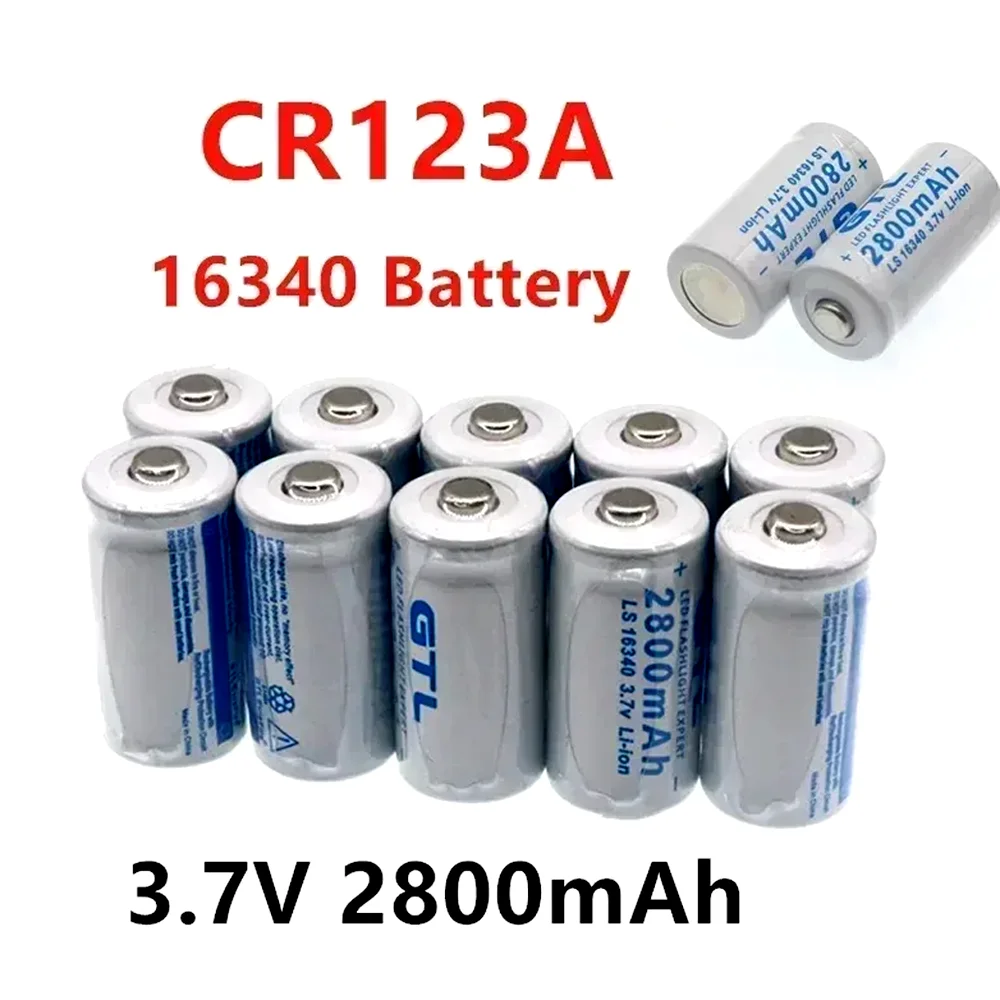

Rechargeable Batteries Li-ion 16340 CR123A Battery 3.7V 2800mAh For LED Flashlight For 16340 CR123A Battery