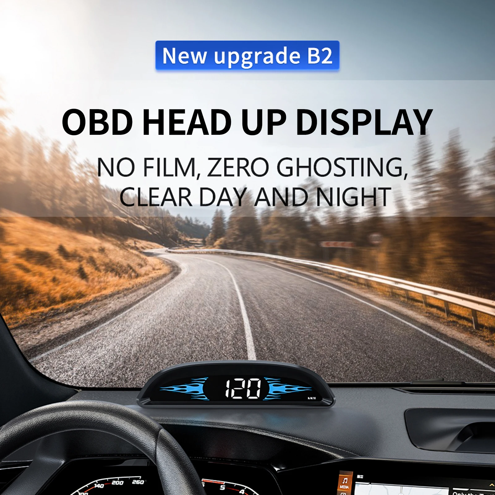 سيارة جديدة obd عداد السرعة رئيس متابعة العرض B2 متعددة الوظائف سيارة تشخيص كاشف عداد السرعة القيادة الآمنة #6