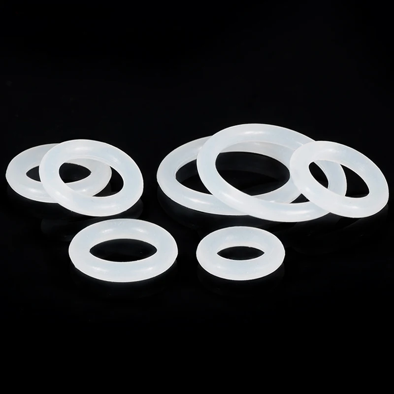 VMQ CS 2mm OD5-100mm Biały silikonowy pierścień uszczelniający Silikon spożywczy Kształt izolacji Uszczelniający pierścień silikonowy O-ring