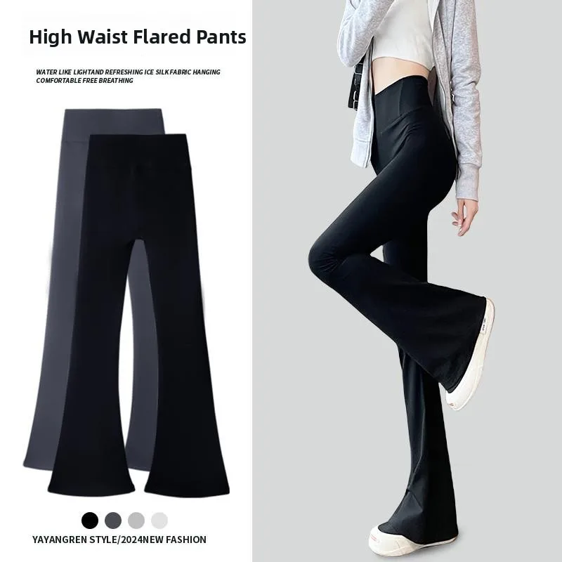 Pantalones de Yoga Bell Bot de cintura alta para mujer, pantalones finos de verano para Fitn, baile tonificante, pantalones de piel de arca, mezcla de nailon y LICRA de cintura alta