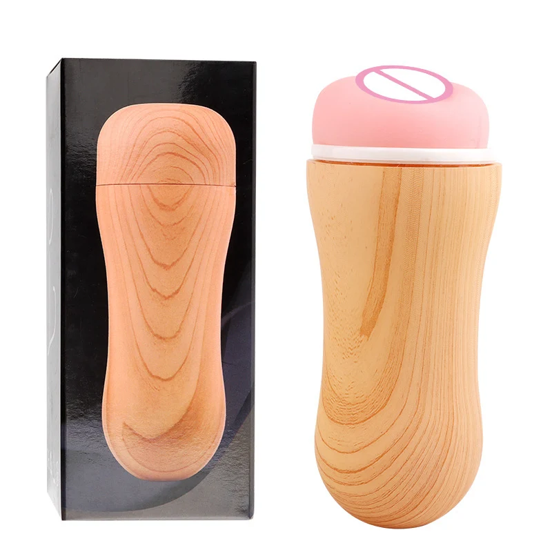 Taza de avión de grano de madera para hombre, simulación de Vagina, masturbación masculina, sensible al pene, entrenador duradero, Juguetes sexuales masculinos