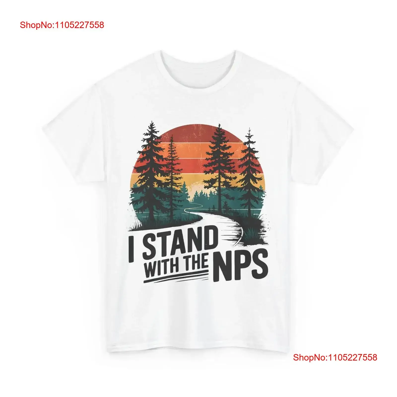 

Футболка с поддержкой национальных парков I Stand With The NPS, винтажная стираная мягкая уличная одежда с графическим рисунком, стильная повседневная растянутая футболка