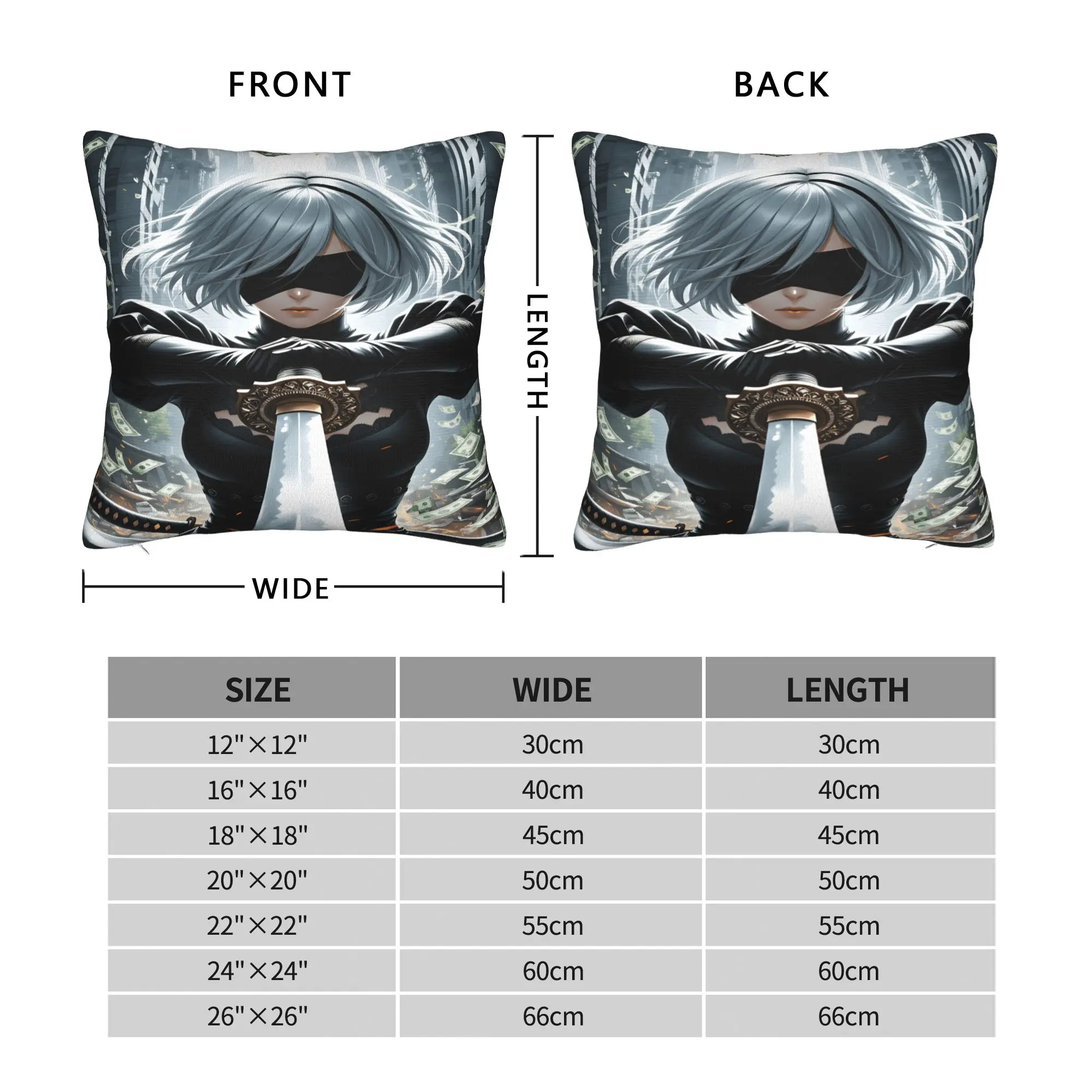 Game N-Nier Automata Pillow Case  Design Pillow Cover For Couch Sofa Bedroom Morden Cushion Cover