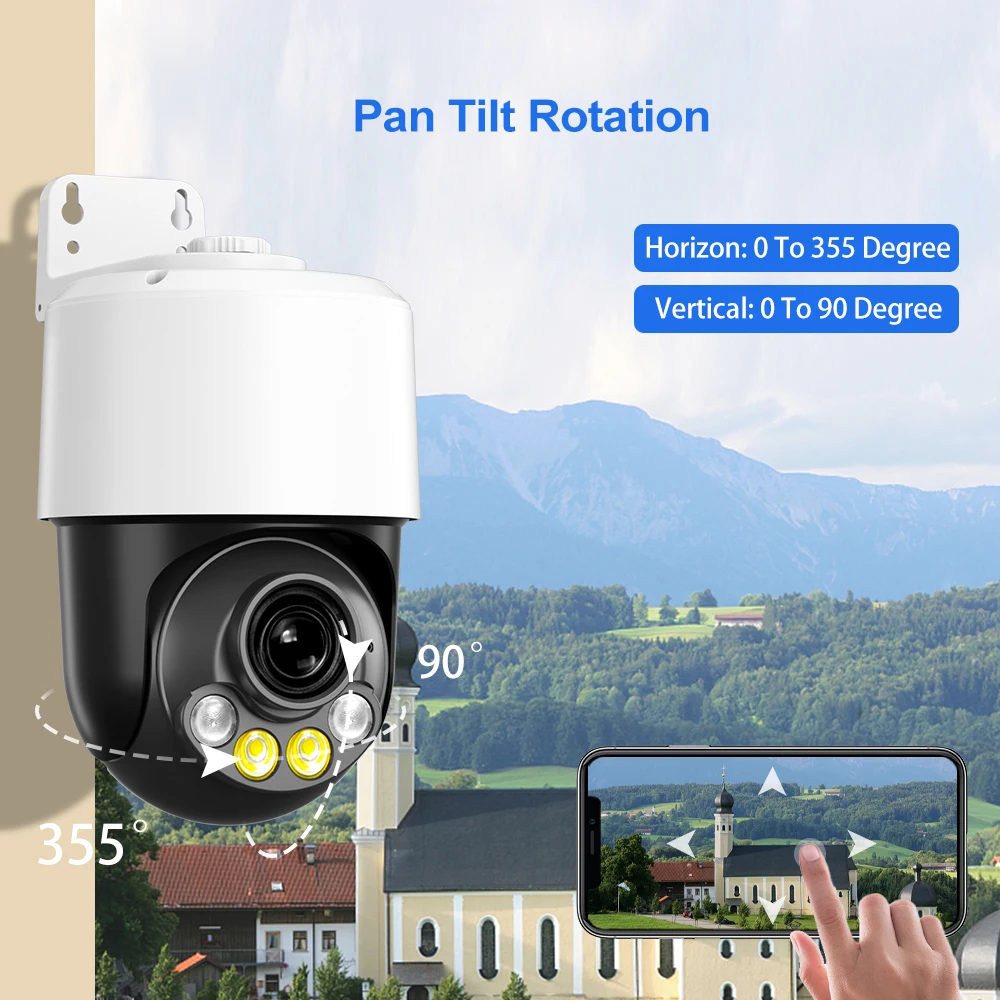 4K 8MP/5MP 50X ZOOM PTZ POE Camera Outdoor Metal Housing Auto Tracking Two Way Audio Security Camera