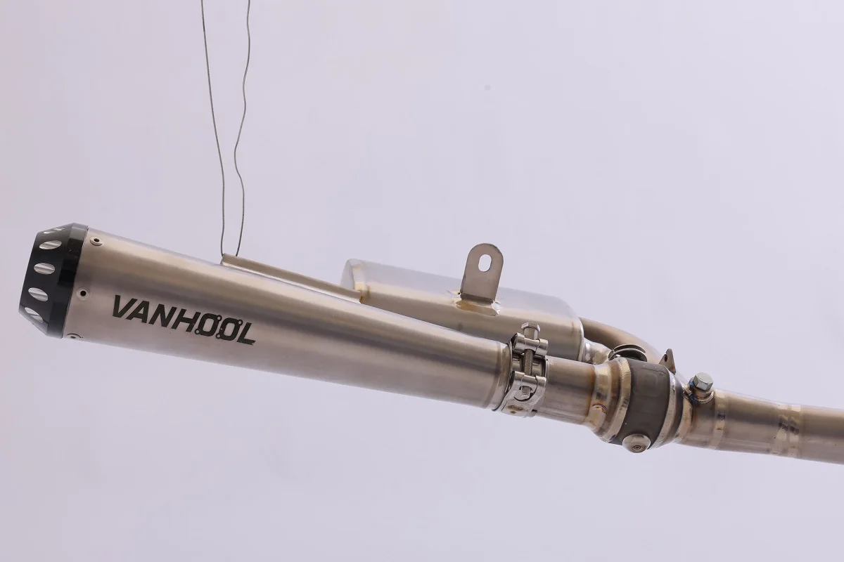 FBB أداء عالي بعد السوق نظام ماسورة عادم الدراجة النارية من الفولاذ المقاوم للصدأ والتيتانيوم المعدل لـ EN650H #3