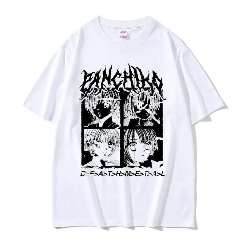 Panchiko DEATHMETAL Album Graphic Print Tshirt Men Women Hip Hop Oversized T Shirt Male Vintage T-shirt Men's Casual Cotton Tees