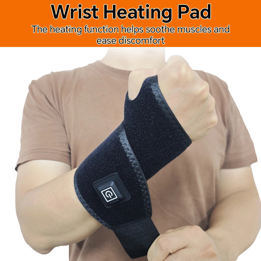 Electric Heated Wrist Brace, USB Powered Wrist Heating Pad - 3 Temperature Control, Universal  Wrist, Elbow Warmer for Men Women