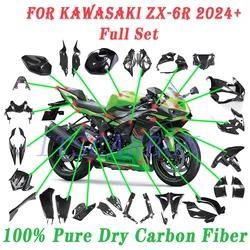 For Kawasaki ZX6R 636 ZX-6R 2024 2025 Motorcycle Pure Full Carbon Fiber Retrofit Parts Fenders Cover Panels Cowl Fairing Kits