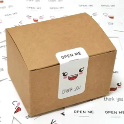 40-100pcs/pack Cute Open Me Stickers Thanks Your Labels for Small Business Packaging Decoration Envelope Seals Shipping Stickers