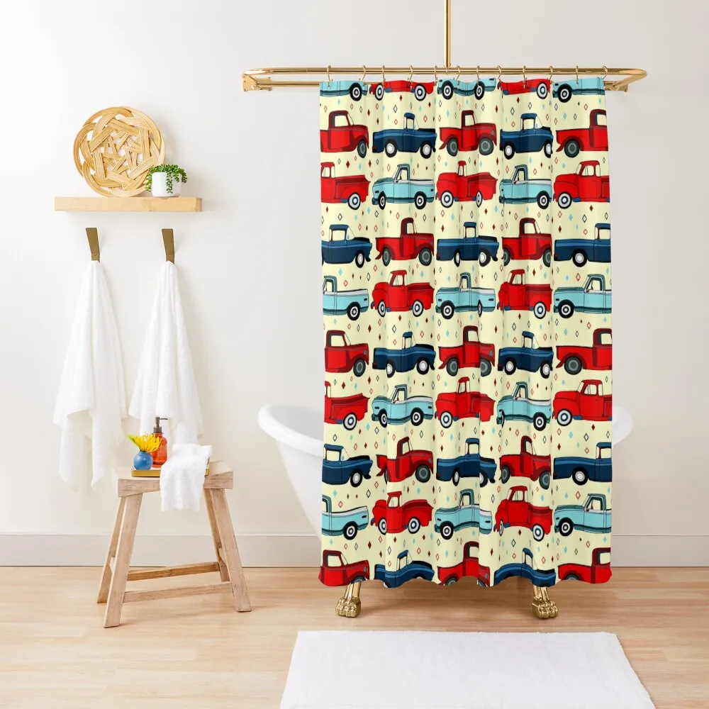 

Winter Vintage Trucks Shower Curtain Shower For Bathroom Set For Bathroom Shower Set Curtain