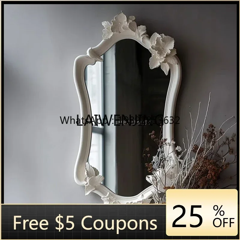AB1  French wall-mounted dressing mirror retro carved full wall-mounted entrance floor-to-ceiling mirror