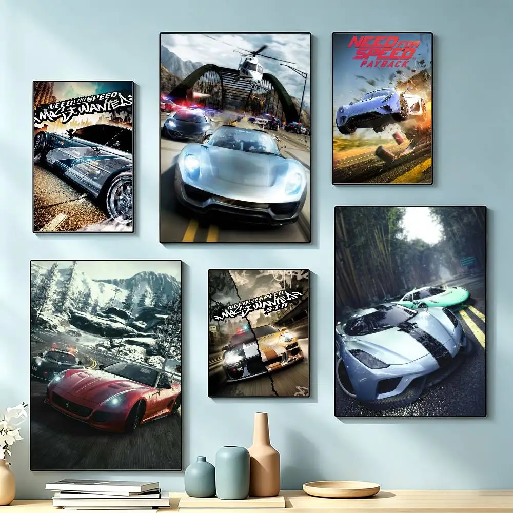 N-Need For S-Speed-s Game  Poster Waterproof Wall Art Sticker For Bar Living Room Vintage Decor High Quality Print Gift