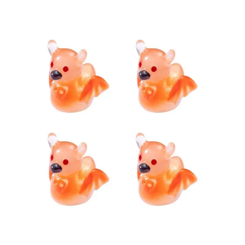 Mini Glow In Dark Bat Resin Figurines Cute UV Resistant Small Decor for Halloween Fairy Garden Balcony Yard Outdoor Ornament