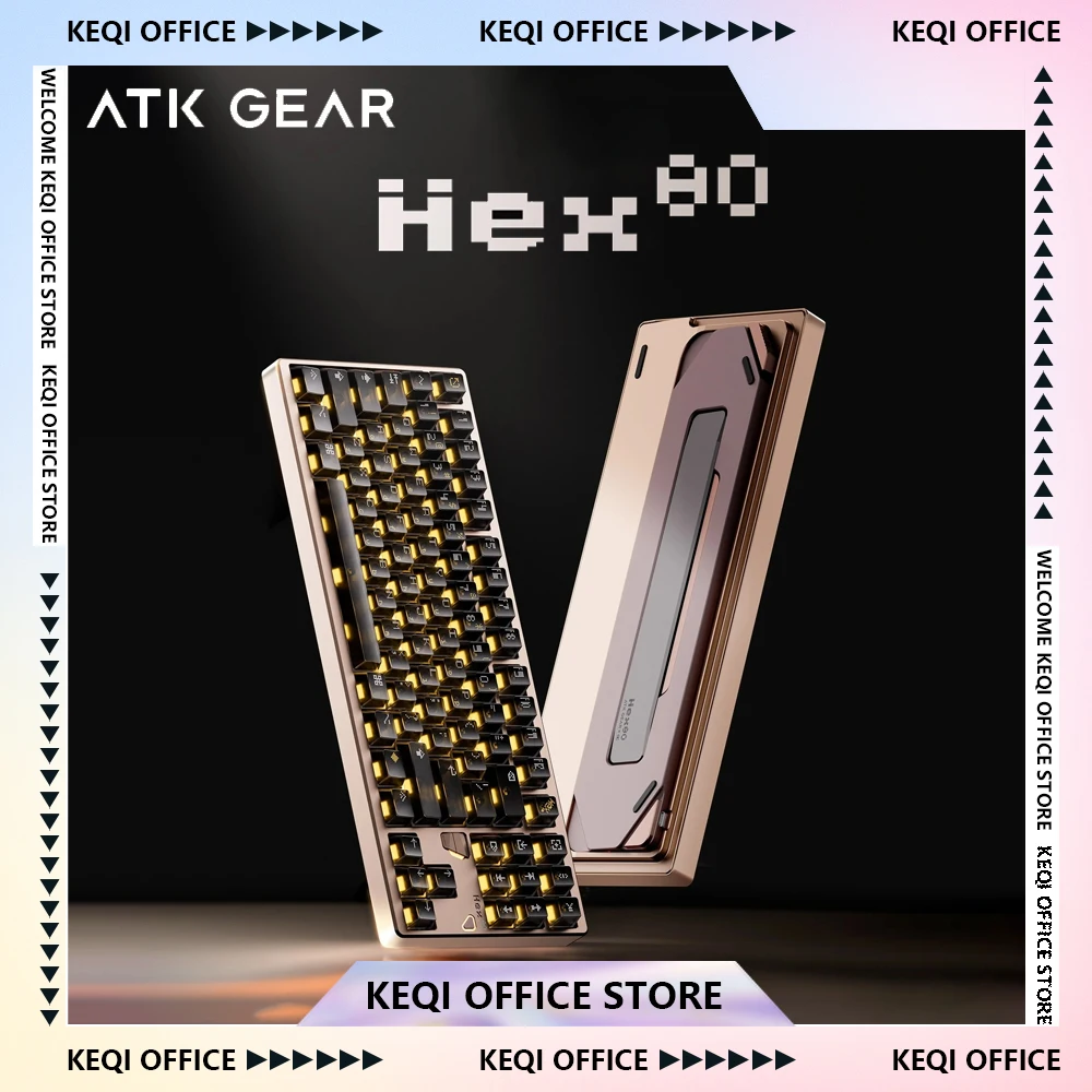 

Atkxqk Hex80 Магнитный переключатель Алюминиевая клавиатура Прокладка корпуса с ЧПУ Rgb Игровая клавиатура Поддержка Socd Пользовательские аксессуары для ПК для киберспорта