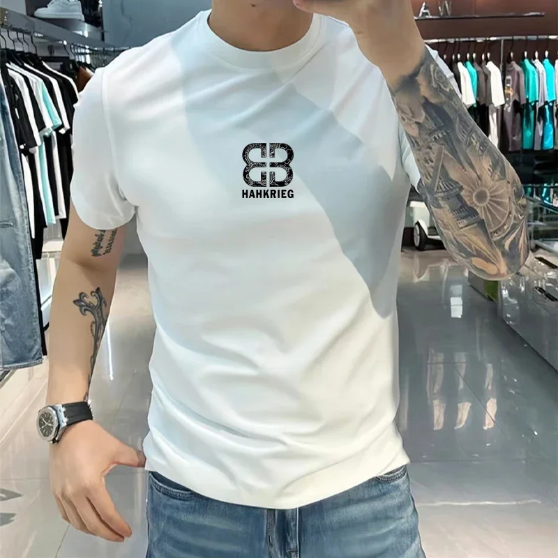 

High-end Bird Family Short-sleeved Men's 2025 New Style High-end Brand Ba Family Pure Cotton Small-collar Half-sleeved Top Ins