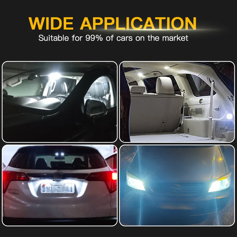 2PCS T10 W5W LED Bulb 12V Car License Plate Light Signal Lamp For Ford MK6 2002-2007 MK7 2008-2016 KA MK1 96-08 MK2 09-15 MK3 view 6