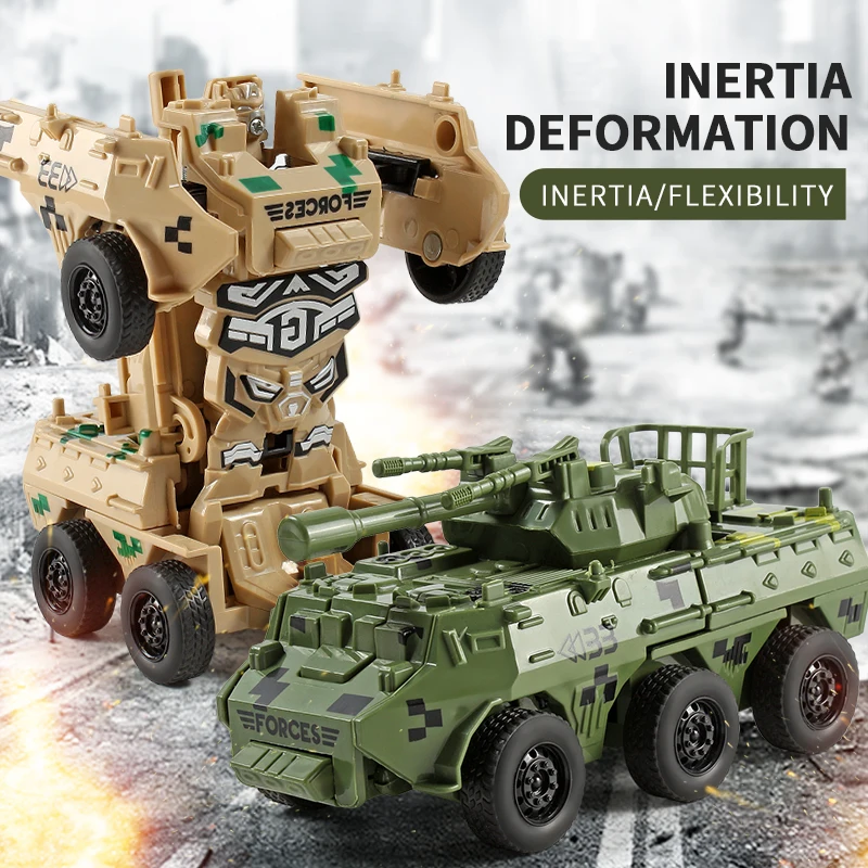 Armored Vehicle Inertia  Flexibility Deropmed Tank Autobot Freewheeling Flexible Joints Toy Children\'s Day Birthday Holiday Gift