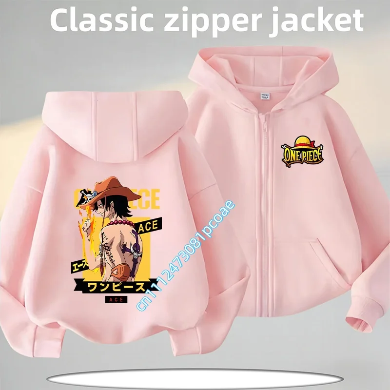 One Piece Kids' Chopper-Print Zip-Up Hoodie (Fall/Winter 2026 Collection) – Casual, Cute, and Perfect for Outdoor Activities.