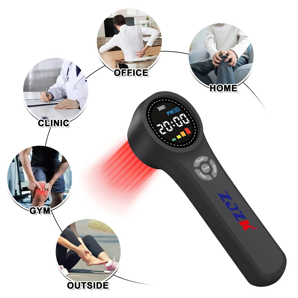 Low Level Laser Therapy Light Therapy Physiotherapy Pain Relief Device With 4X980nm 4X810nm 16X660nm 24 Diodes 1760mW Handheld