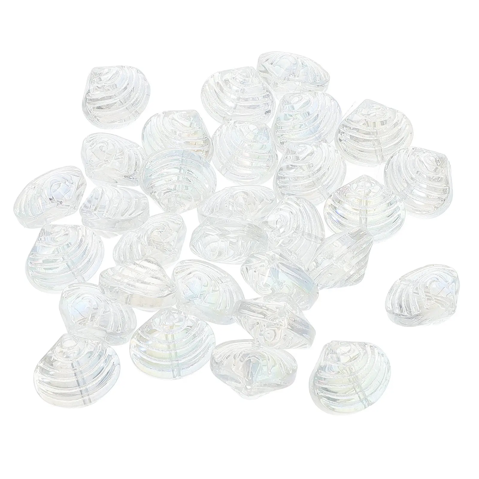 

30Pcs Clear Glass Shell Pendants Electroplated Middle Hole Seashell Jewelry Charms for Necklace Bracelet Craft
