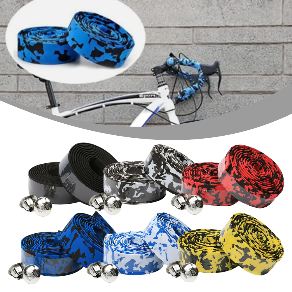 2pcs Camouflage Bike Handlebar Tape Silica Gel Handlebar Tape Bicycle Shock Absorption Non-slip Bar Tape Cycling Accessories