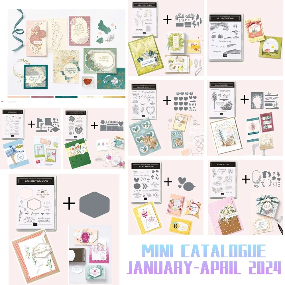 MINI CATALOGUE JANUARY-APRIL 2024 Metal Cutting Die & Stamps Scrapbooking Background DIY Decoration Craft Stampin UP new