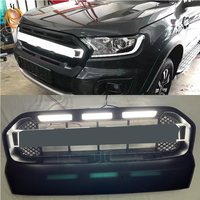 LED Letters Radiator Grille ABS Racing Grills For Ranger T7 XL XLS XLT Wildtrak T8 MK3 2015 2016 2017 2018 2019 2020 2021