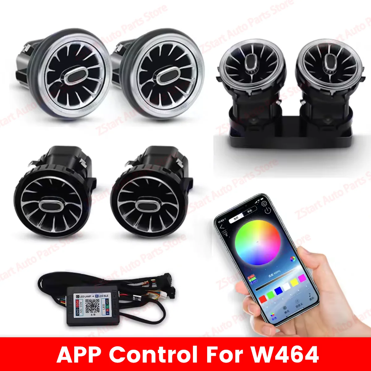 256 kleuren LED Vent Voor Mercedes Benz W205 x253 W213 W177 W118 W117 W176 X156 W222 APP Controles Air vent Nozzle Omgevingslicht
