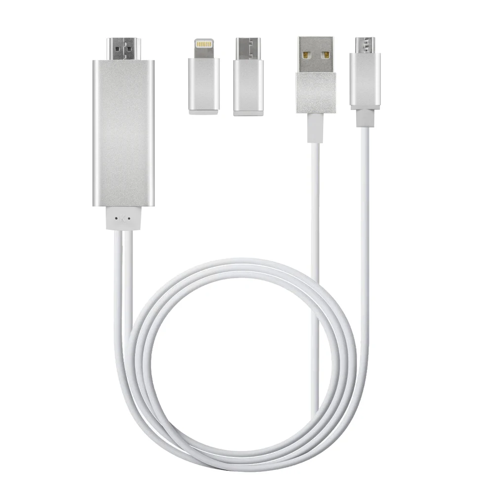 AIRSKY Customized Lightning to HDMI USB Power Mobile Mirroring Live HDTV Adapter MHL for Iphone Ipad Huawei Samsung Android TVs