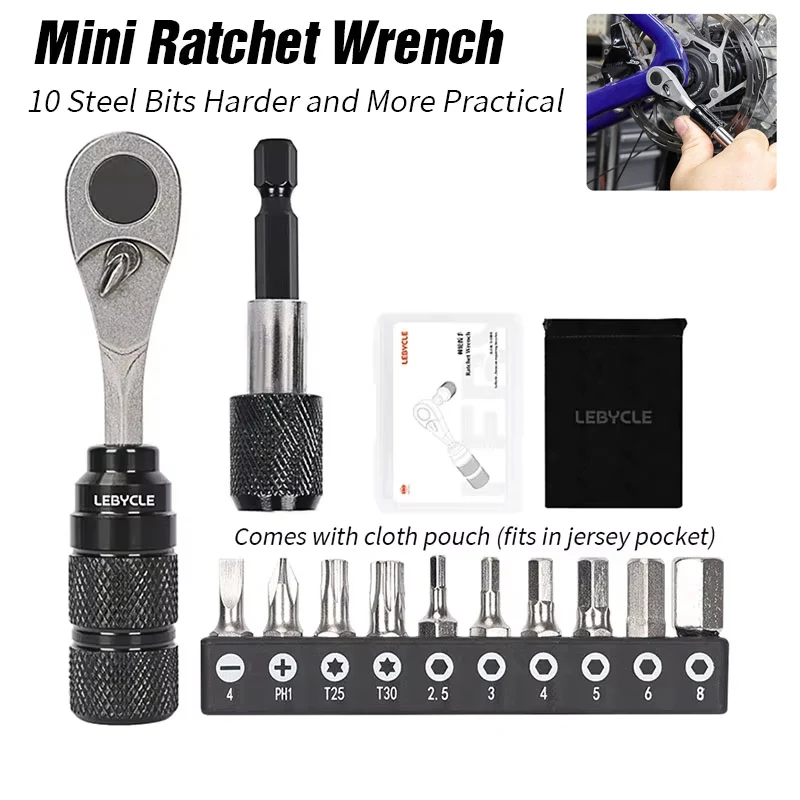 Bicycle Ratchet Wrench Tool 72 Tooth Ratchet Wrench Torque Screwdriver Light Weight Portable Bike Ratchet Repair Tools