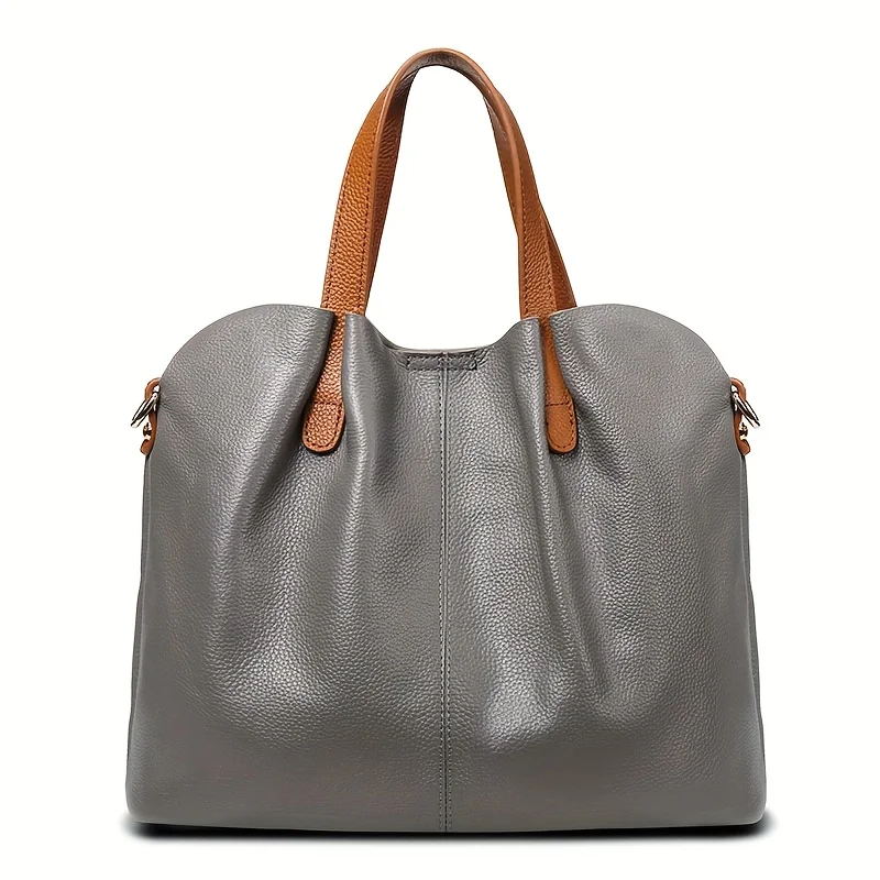 

Women's Genuine Leather Tote & Crossbody Bag - Large Cowhide Handbag with Wrist Strap, Full-Grade Head Layer Cowhide Suitable for, Travel, Everyday - Oil Genuine Leather Bag