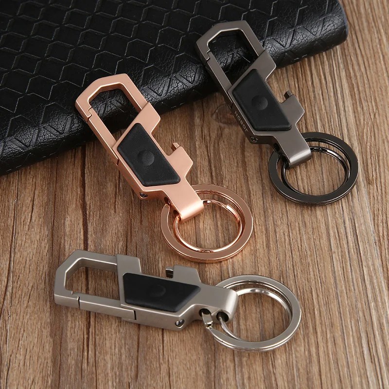 Luxury Men Keychain Classic Multifunction Car Key Chains Lighting Opener EDC Tool Jewelry for Key Rings Holder Gift Accessories