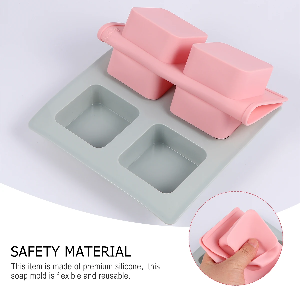 

2pcs Silicone Cake Mold Soap Chocolate Flexible Reusable Craft Supplies DIY Tools For Handmade Soaps Candles Jelly Ice