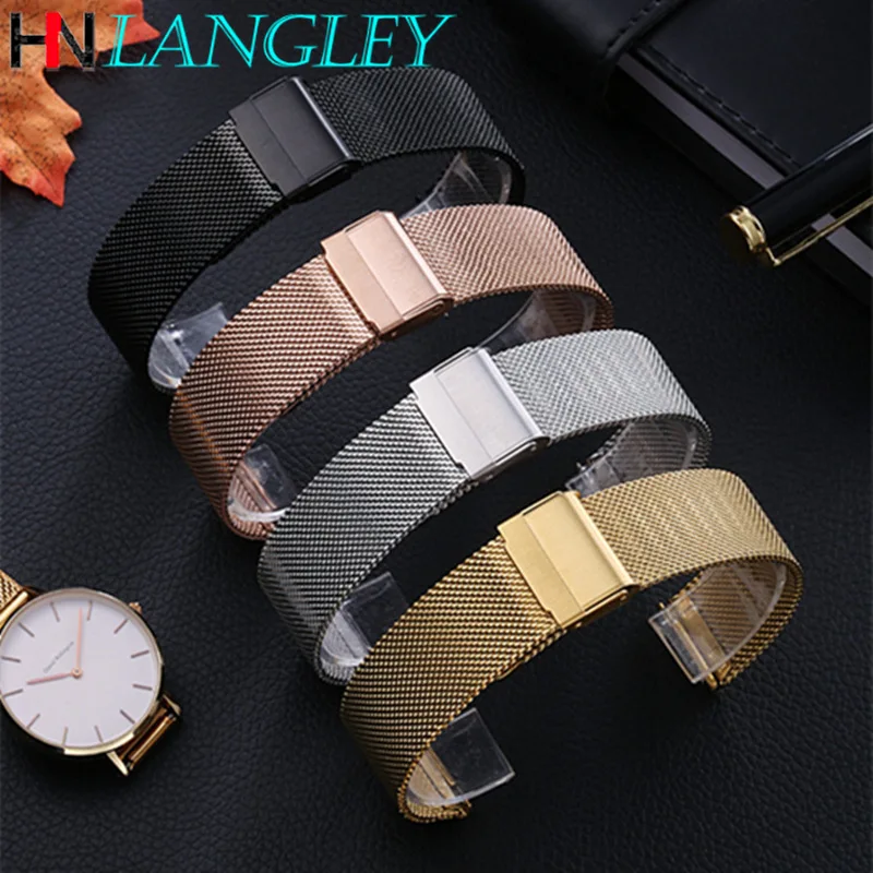 General Use Quick Release Watch Band Stainless Steel 06 Line Mesh Bands Milanese Strap Universal Watch Band 16/18/20/22 12-24MM