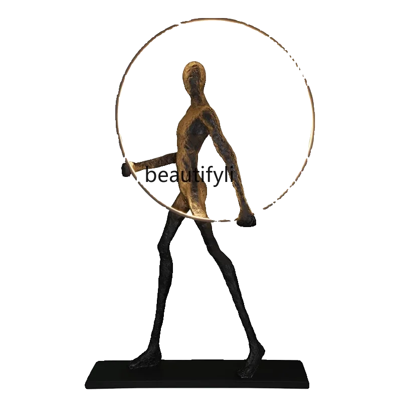 

cqyHumanoid Creative Sculpture Ornament Light Exhibition Hall Abstract Art Light Living Room Human Ornament Light