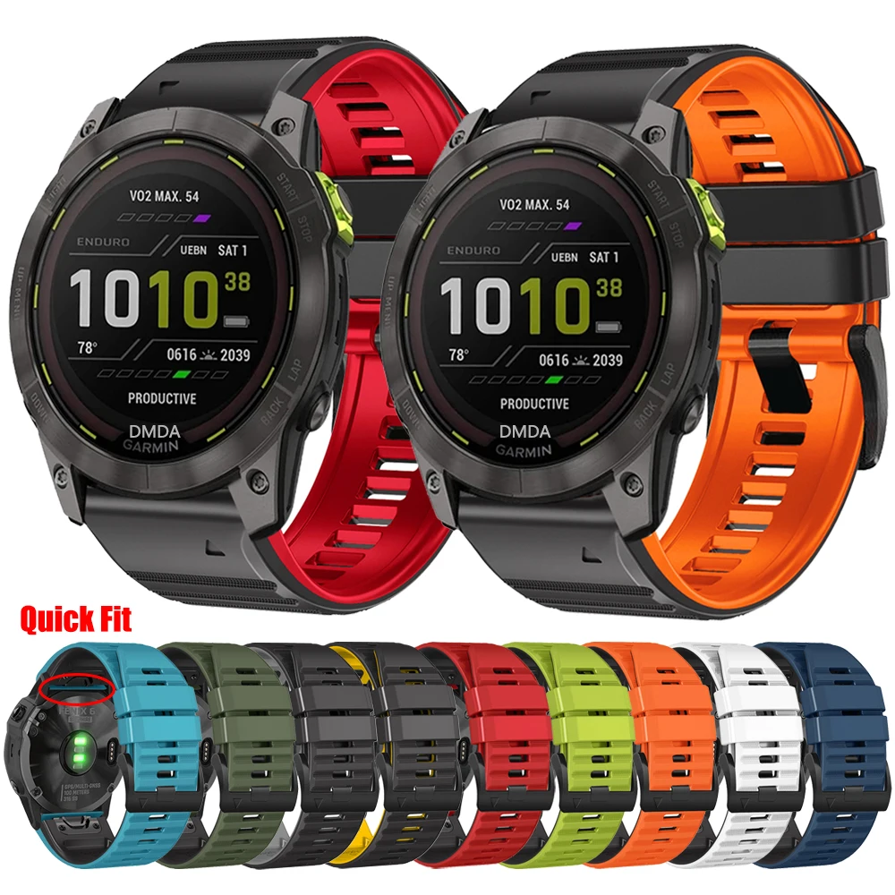 22/26mm Quick Fit Sport Silicone Strap For Garmin Epix Gen 2/Enduro 2 Band for Descent G1 Mk2/Mk2i/Mk1/MARQ Bracelet Accessories