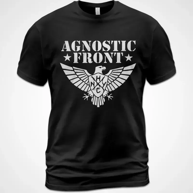 Camiseta de algodón Agnostic Front Punk Music Roger Miret Vinnie Stigma Mike Gallo