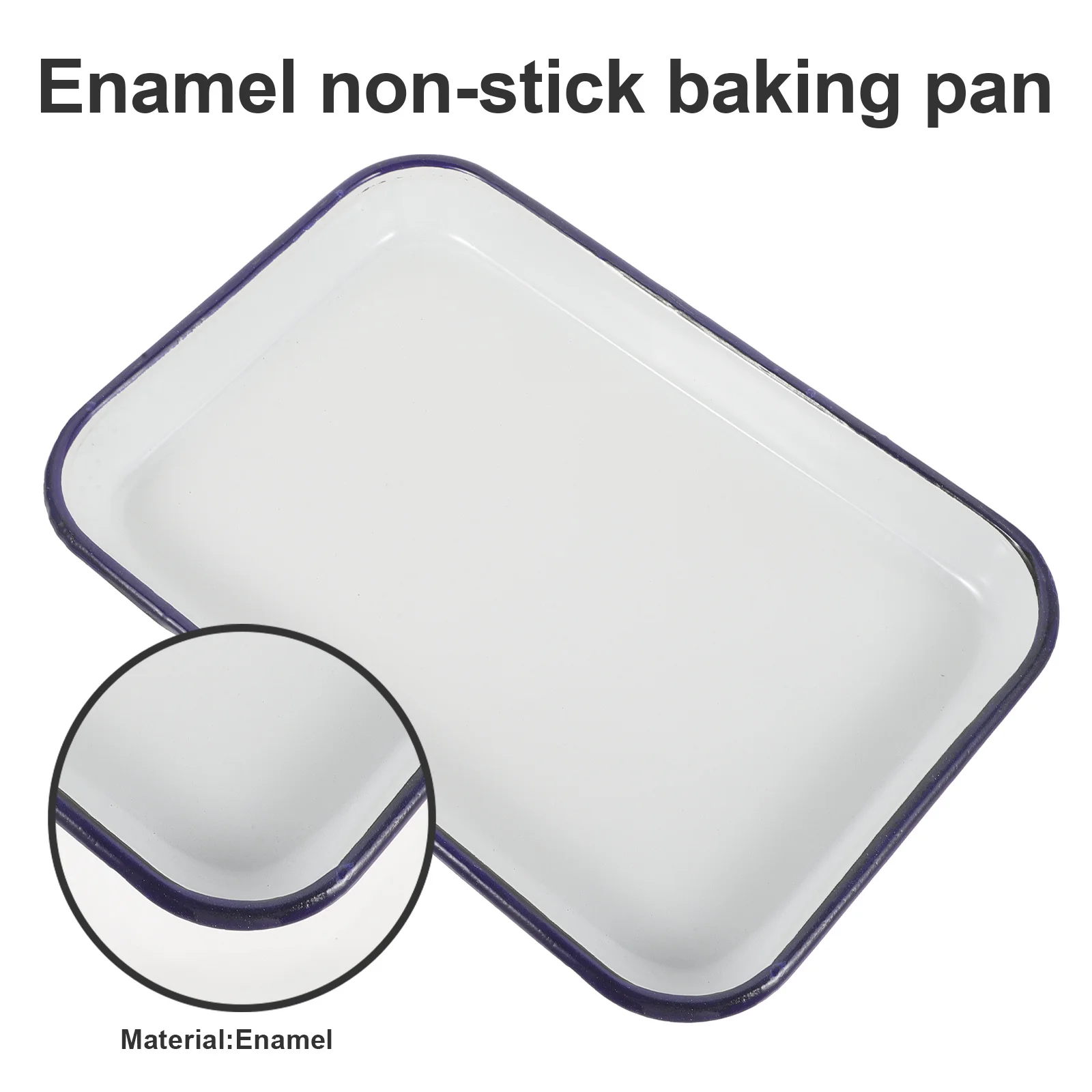 

Non-Stick Enamel Baking Tray Multi-Functional Oven Pan for Kitchen Use Baking Bread Cake Cookies Dinner Vegetables