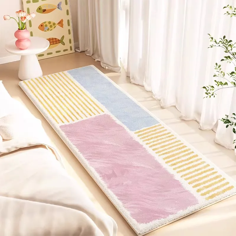 Bedroom Carpet Soft Comfortable Bedside Rug Living Room Carpet Imitation Cashmere Fluffy Plush Floor Mat Home Decor Minimalist