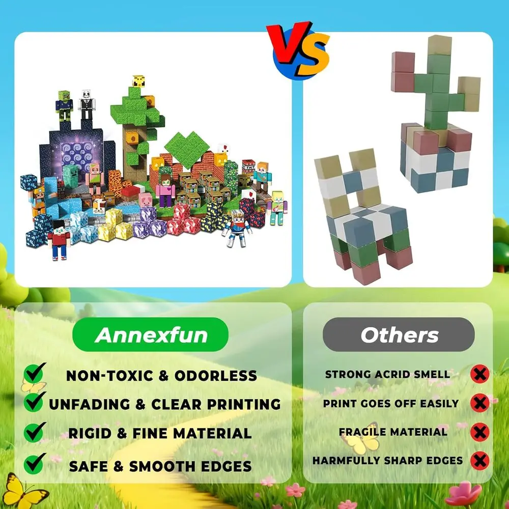 Set di blocchi magnetici STEM 2025 con 10 action figure - 464 pezzi di giocattoli educativi per bambini, regalo di Natale ideale