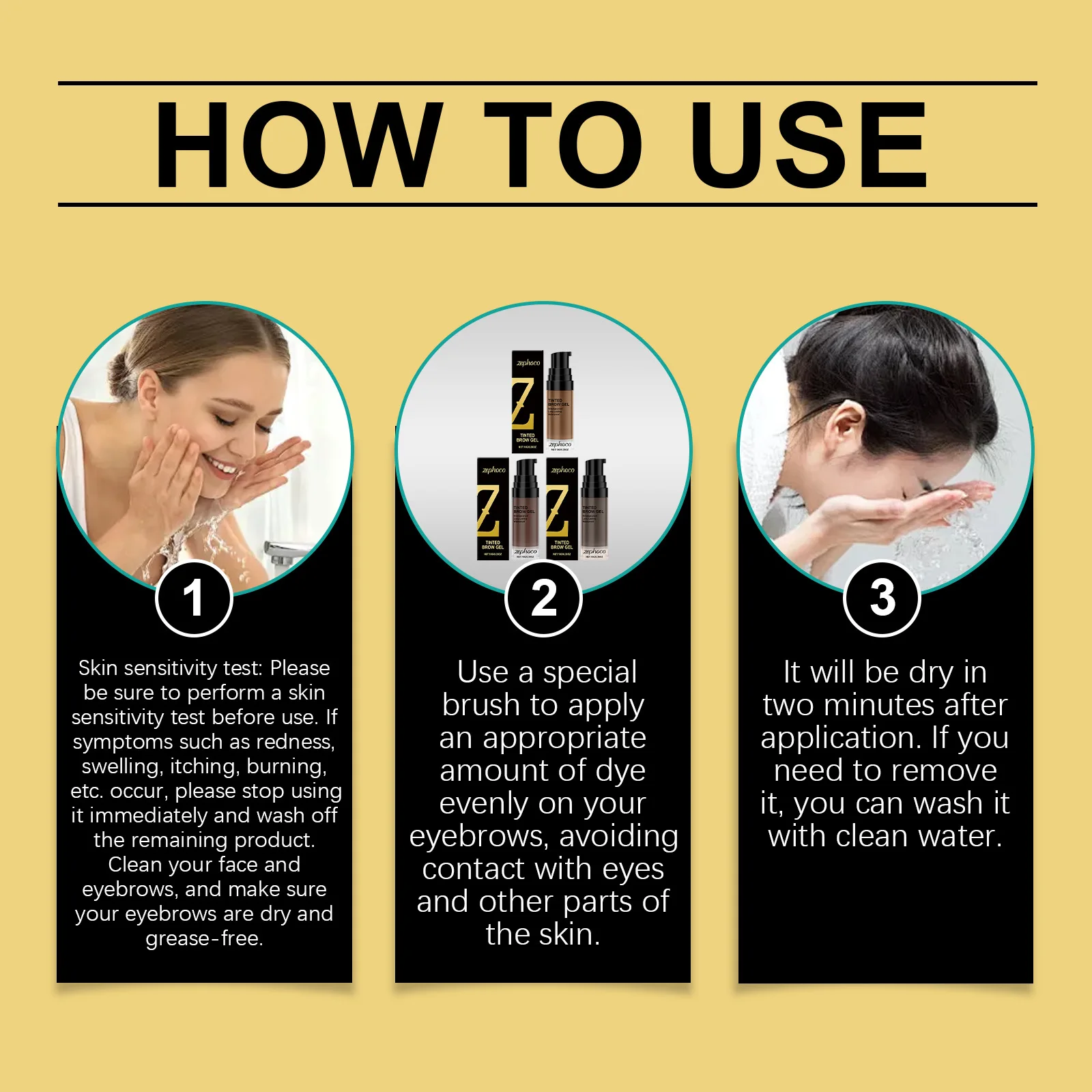 Dye Eyebrow Gel Cream Waterproof Long Lasting Highly Tinted Makeup Smoothing Brown Eye Brow Smudgeproof Natural Cosmetic Liquid