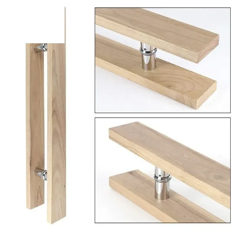 

1PCS 40cm solid wood glass door handle modern minimalist hotel clothing store sliding door handle Woodworking